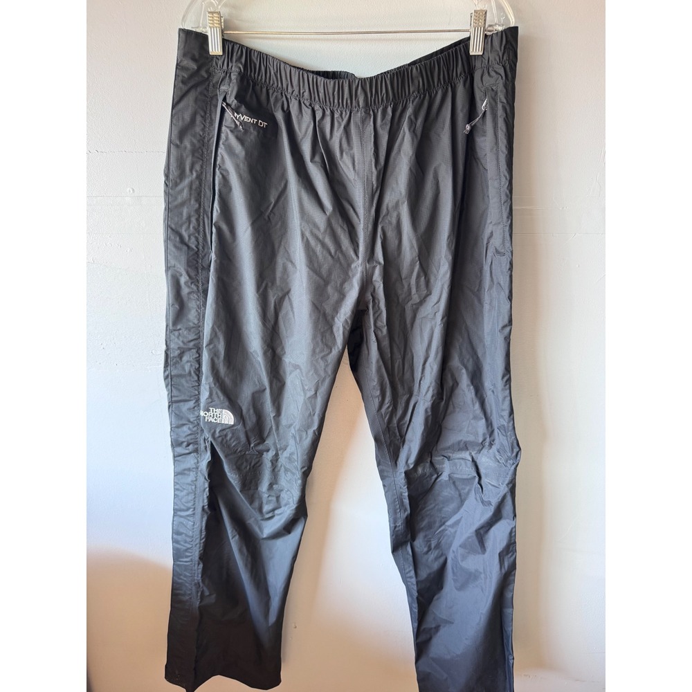 The North Face HyVent DT Black Waterproof Ripstop Rain Pants XL Full Side Zip